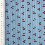 [S2420R-1115]-[S2420R]-Baby-Rib-Cord-Printed-Stretch-Little-Cherry’s-(Old-Pink)