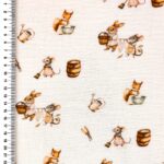 [S2671R-3683]-[S2671R]-Double-Gauze-Crinkled-Digital-Printed-Vintage-Toys-(Design-C)
